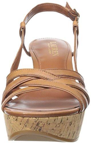 Lauren Ralph Lauren Quaylin Wedge Sandal, Polo Tan Soft Burnished Calf  (Women) - SHOE NV