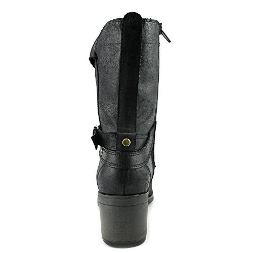 MIA Santiago Closed Toe Ankle Fashion Boots, Black (Women)