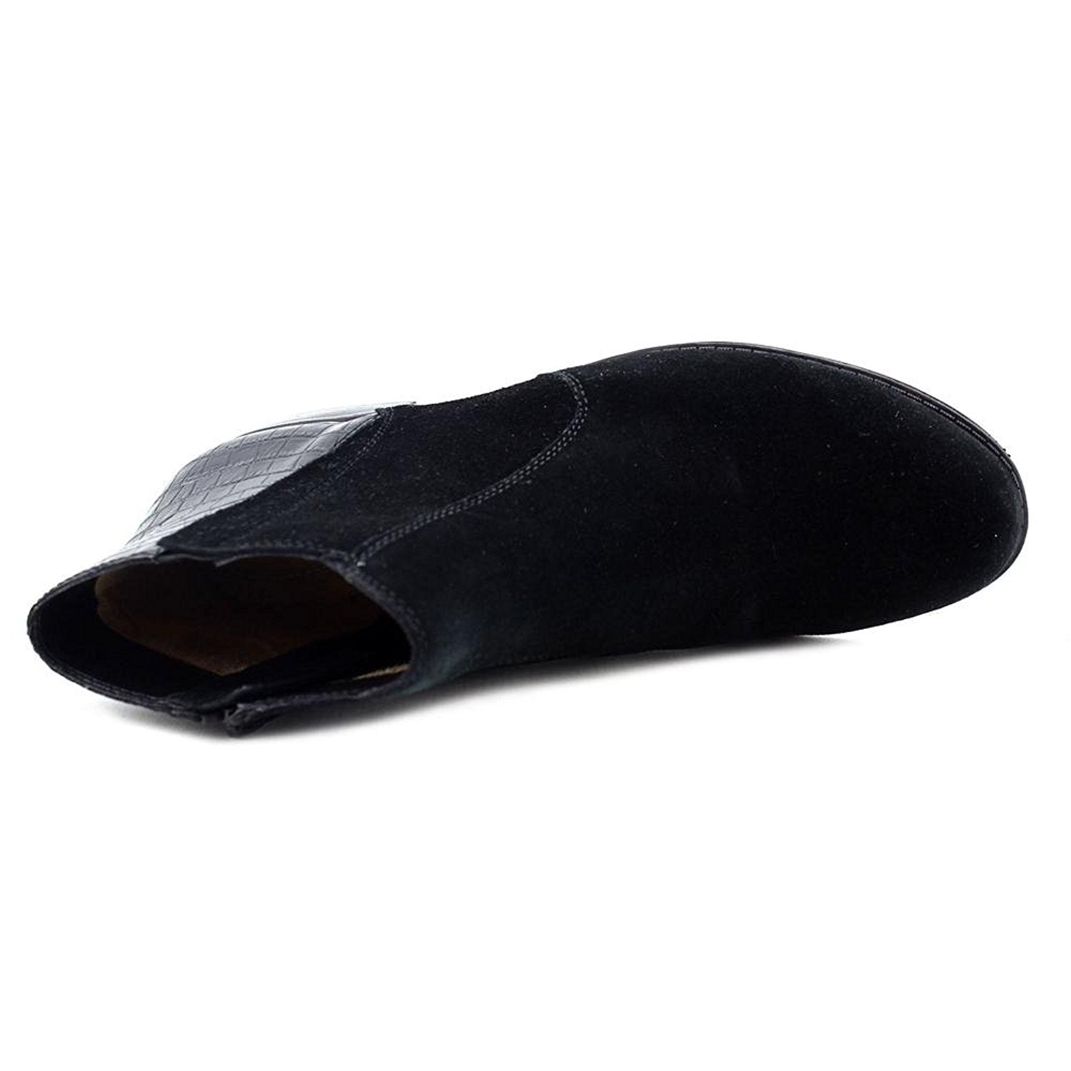 Naturalizer Jump Leather Almond Toe Ankle Fashion Boots, Black Suede (Women)
