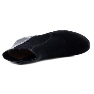 Naturalizer Jump Leather Almond Toe Ankle Fashion Boots, Black Suede (Women)
