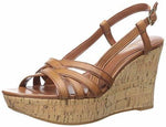 Lauren Ralph Lauren Quaylin Wedge Sandal, Polo Tan Soft Burnished Calf  (Women) - SHOE NV