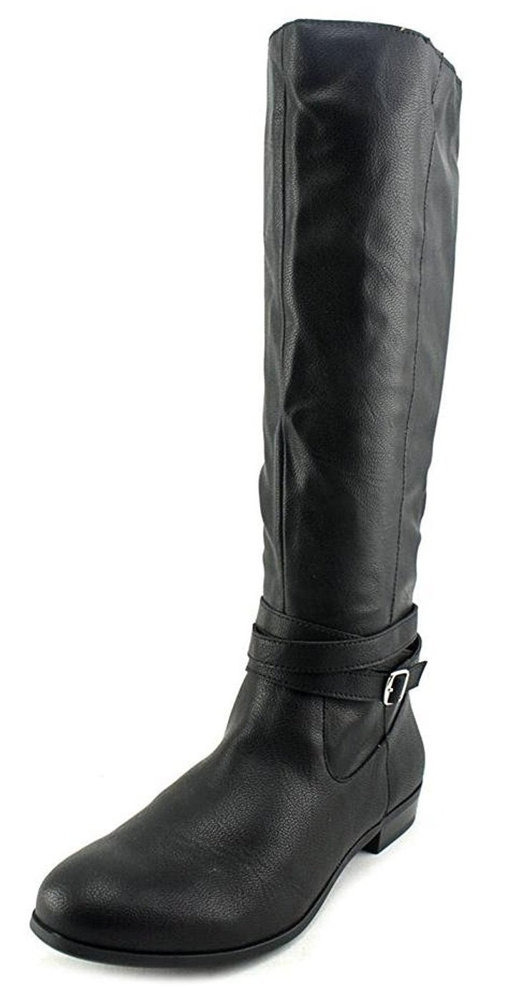 Style & Co. Fridaa Round Toe Mid-Calf Riding Boots, Black (Women)
