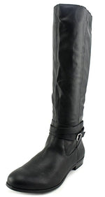 Style & Co. Fridaa Round Toe Mid-Calf Riding Boots, Black (Women)