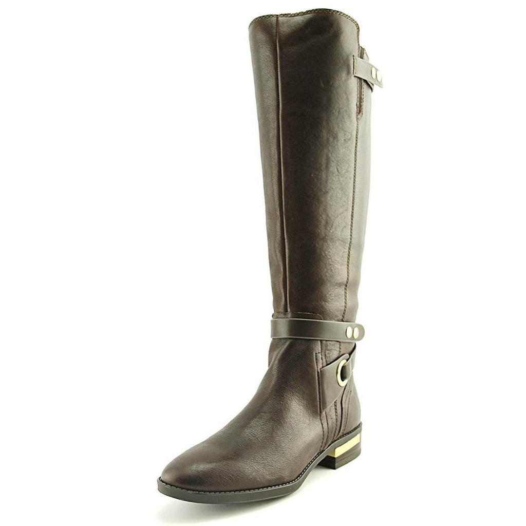 Vince Camuto Prini Round Toe Leather Knee High Boot, Coffee Grind Easy Rider/New Vachetta (Women)