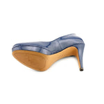 Pearly Patent Platform Pump,Light Navy (Women) - SHOE NV