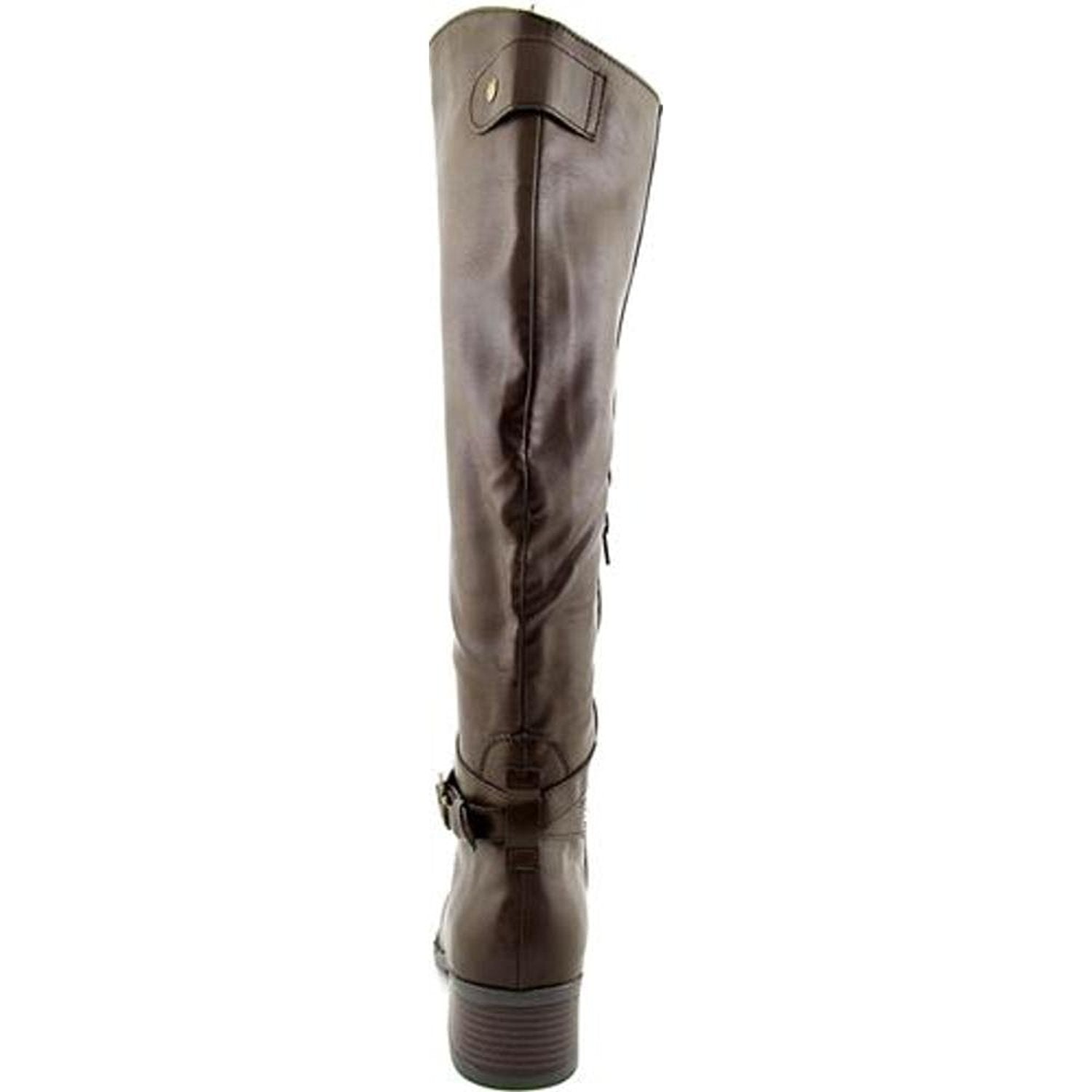 Rampage IMELDA Round Toe Leather Riding Boots, Brown (Women)