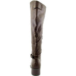 Rampage IMELDA Round Toe Leather Riding Boots, Brown (Women)