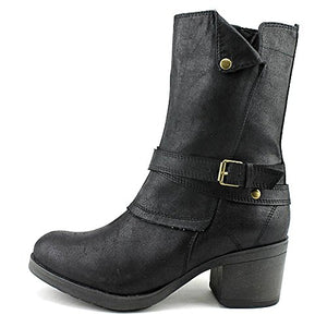 MIA Santiago Closed Toe Ankle Fashion Boots, Black (Women)
