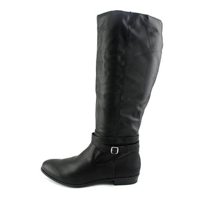 Style & Co. Fridaa Round Toe Mid-Calf Riding Boots, Black (Women)
