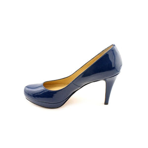 Pearly Patent Platform Pump,Light Navy (Women) - SHOE NV