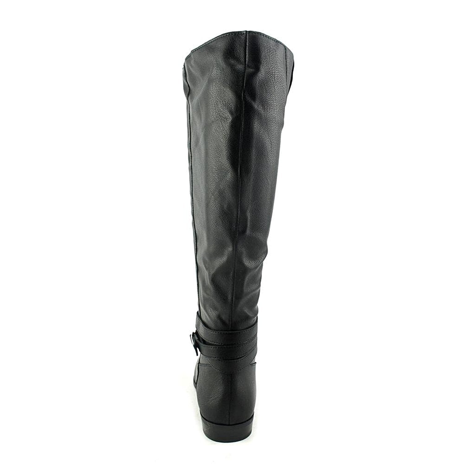 Style & Co. Fridaa Round Toe Mid-Calf Riding Boots, Black (Women)