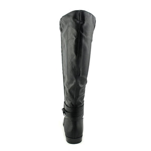Style & Co. Fridaa Round Toe Mid-Calf Riding Boots, Black (Women)