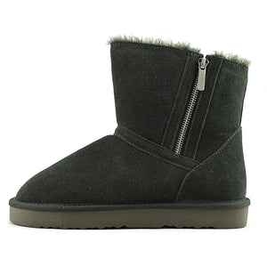 Style & Co. Ciley Suede Closed Toe Ankle Fashion Boots, Grey (Women)