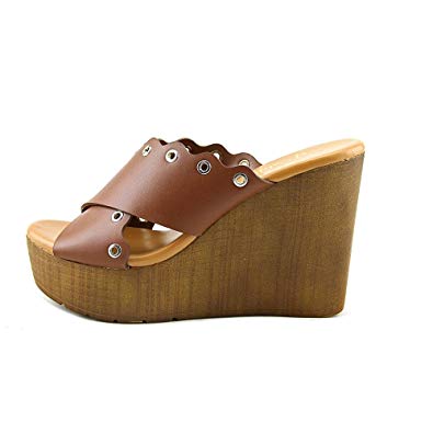 Callisto Of California Darcii Open Toe Casual Platform Sandals, Cognac (Women)