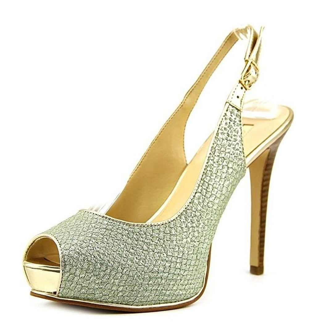Guess Huela Peep Toe Slingback Heel, Blue (Women)