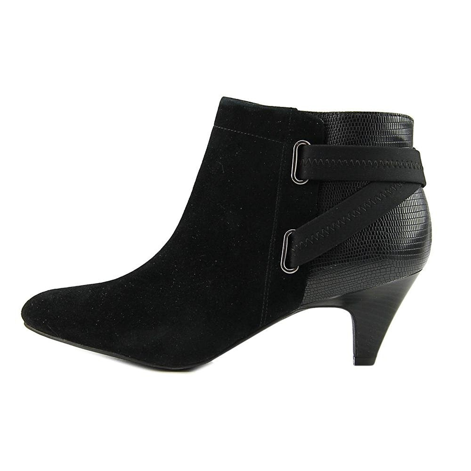 Alfani Vandela2 Leather Closed Toe Ankle Fashion Boots, Black (Women)