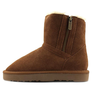 Style & Co. Ciley Suede Closed Toe Ankle Fashion Boots, Chestnut (Women)