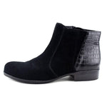 Naturalizer Jump Leather Almond Toe Ankle Fashion Boots, Black Suede (Women)