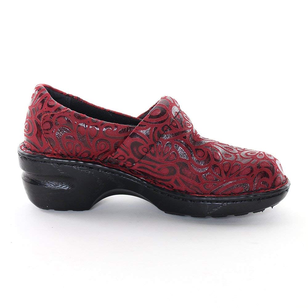 B.O.C Born Concept Womens Margaret Red Tooled F/G Clog (US 9 M)
