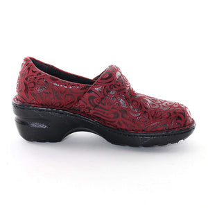 B.O.C Born Concept Womens Margaret Red Tooled F/G Clog (US 9 M)