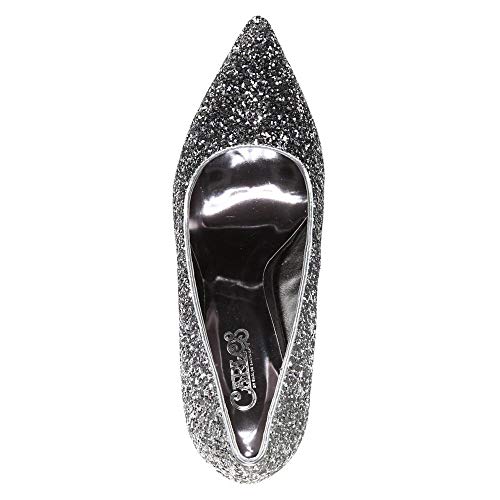 Carlos by Carlos Santana Women's Posy Pointed Toe Pump, Black Glitter (Women)