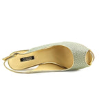 Guess Huela Peep Toe Slingback Heel, Blue (Women)