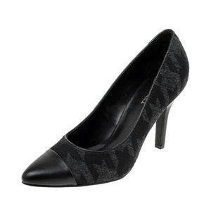 GIMMEL Pointed Toe Charcoal/Black Fabric Pumps (Women) - SHOE NV