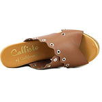 Callisto Of California Darcii Open Toe Casual Platform Sandals, Cognac (Women)