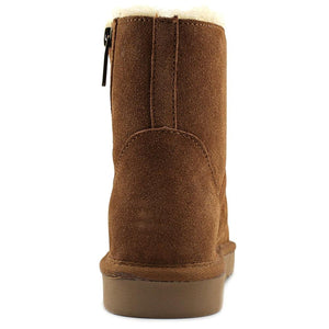 Style & Co. Ciley Suede Closed Toe Ankle Fashion Boots, Chestnut (Women)
