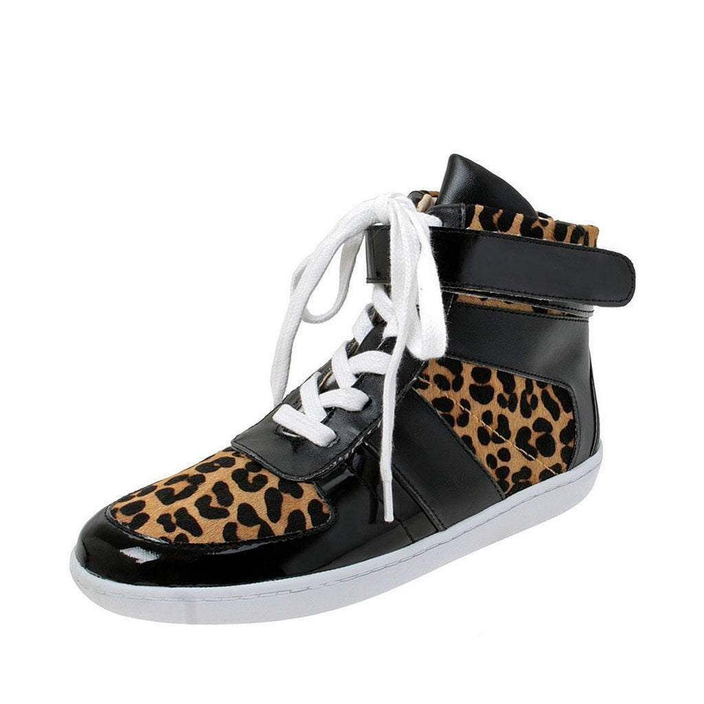 ROKSTAR Pony Hair Lace Up High Top Sneakers  (Women) - SHOE NV