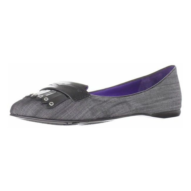 Nine West Simonsays Grey/Black Fabric Flat  (Women)