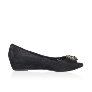 Sonet Demi Wedge Flat, Black(Women) - SHOE NV