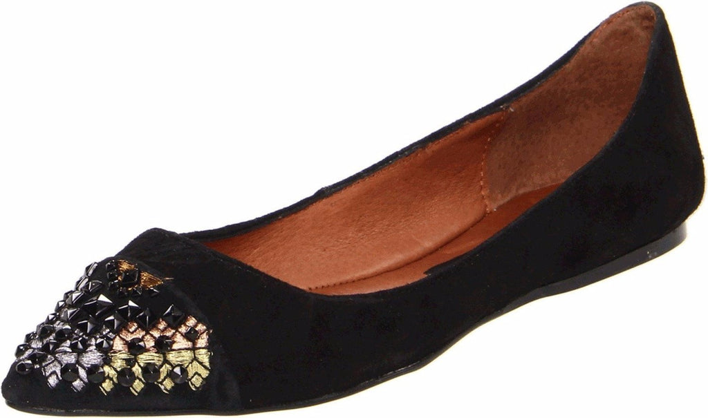 Elitte Black Suede Flats   (Women) - SHOE NV