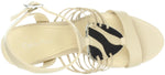 Marion Shiny S Nappa Wedge Sandal,Oatmeal (Women) - SHOE NV