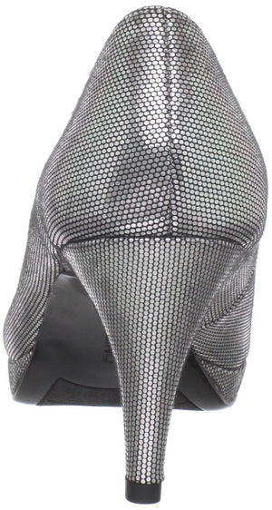 Mylah Peep Toe Pump,Silver (Women) - SHOE NV