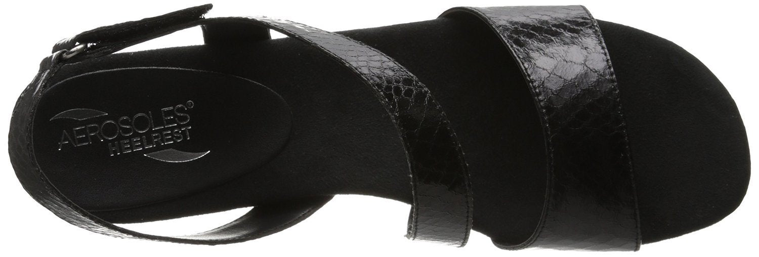 Yet Ahead Wedge Sandal,Black Snake  (Women) - SHOE NV
