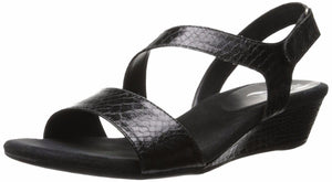 Yet Ahead Wedge Sandal,Black Snake  (Women) - SHOE NV