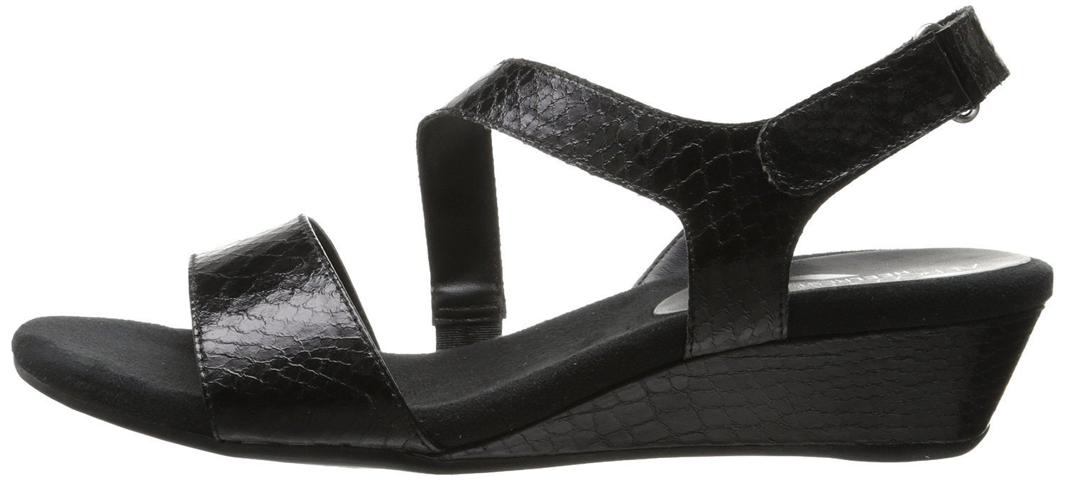 Yet Ahead Wedge Sandal,Black Snake  (Women) - SHOE NV
