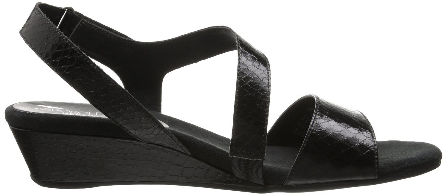Yet Ahead Wedge Sandal,Black Snake  (Women) - SHOE NV