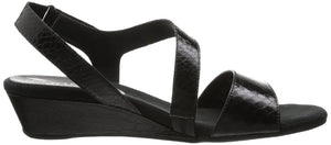 Yet Ahead Wedge Sandal,Black Snake  (Women) - SHOE NV