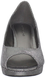 Mylah Peep Toe Pump,Silver (Women) - SHOE NV