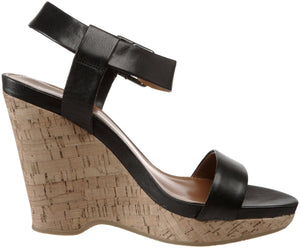 Nikole Wedge Sandal,Black (Women) - SHOE NV