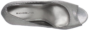 Mylah Peep Toe Pump,Silver (Women) - SHOE NV