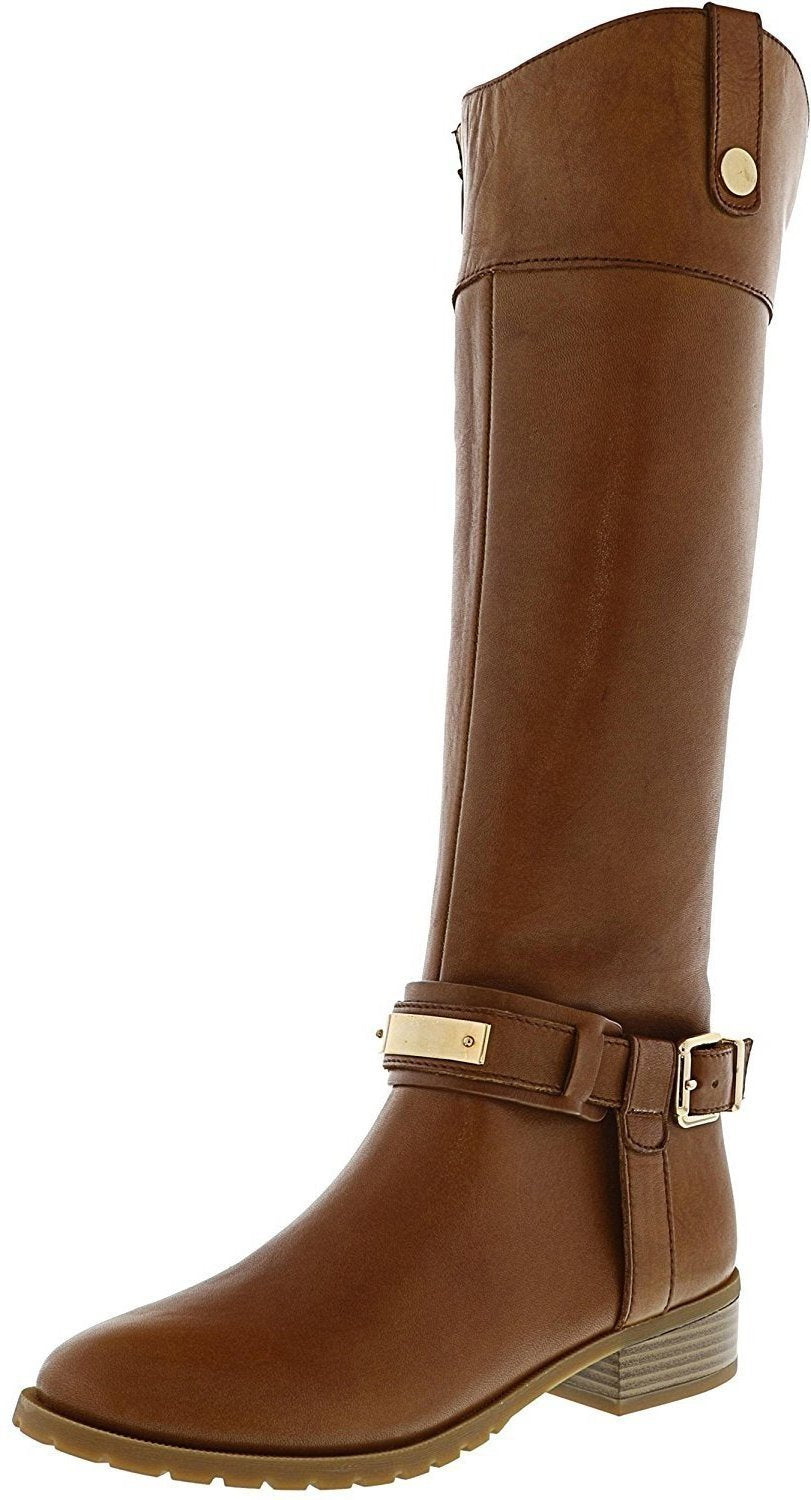 INC Fabbaa Knee-High Leather Equestrian Boot, Wheat (Women)