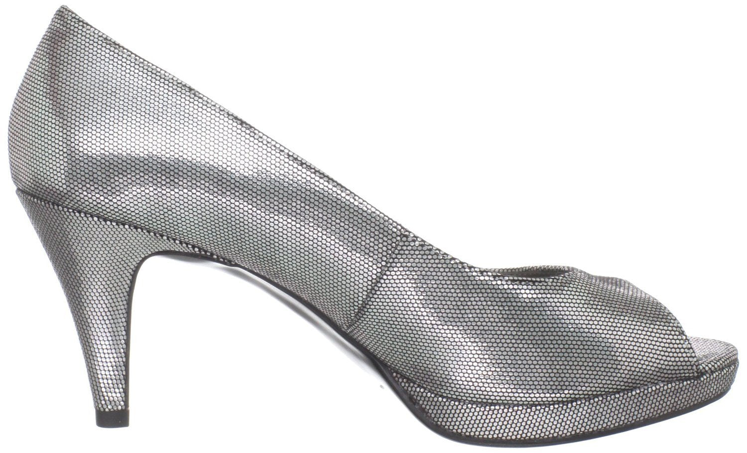 Mylah Peep Toe Pump,Silver (Women) - SHOE NV