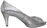 Mylah Peep Toe Pump,Silver (Women) - SHOE NV