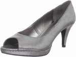 Mylah Peep Toe Pump,Silver (Women) - SHOE NV