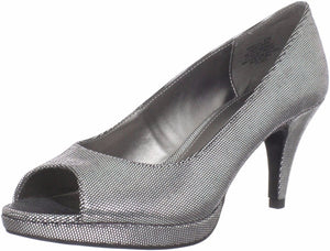 Mylah Peep Toe Pump,Silver (Women) - SHOE NV