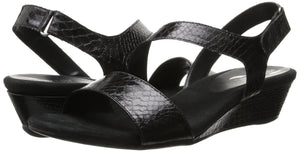 Yet Ahead Wedge Sandal,Black Snake  (Women) - SHOE NV