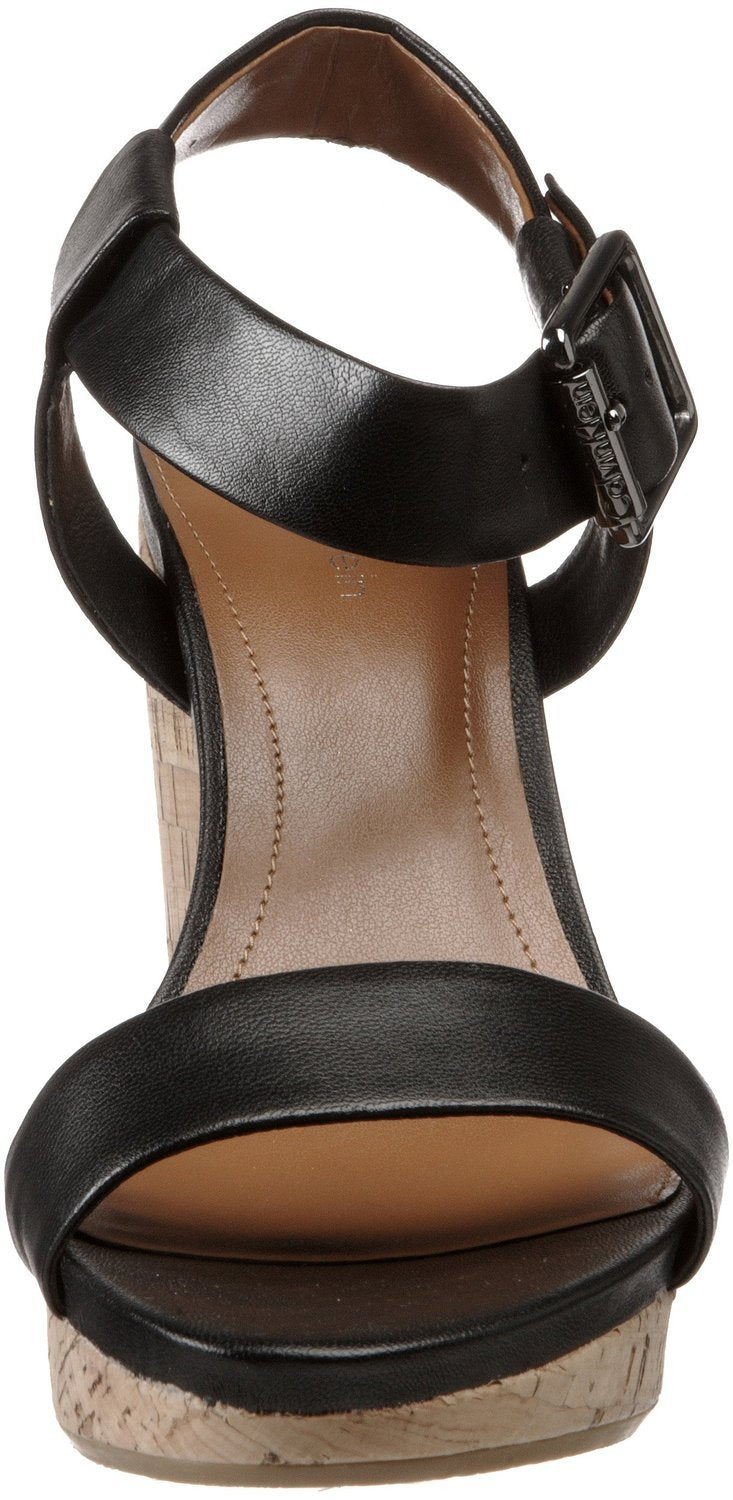 Nikole Wedge Sandal,Black (Women) - SHOE NV